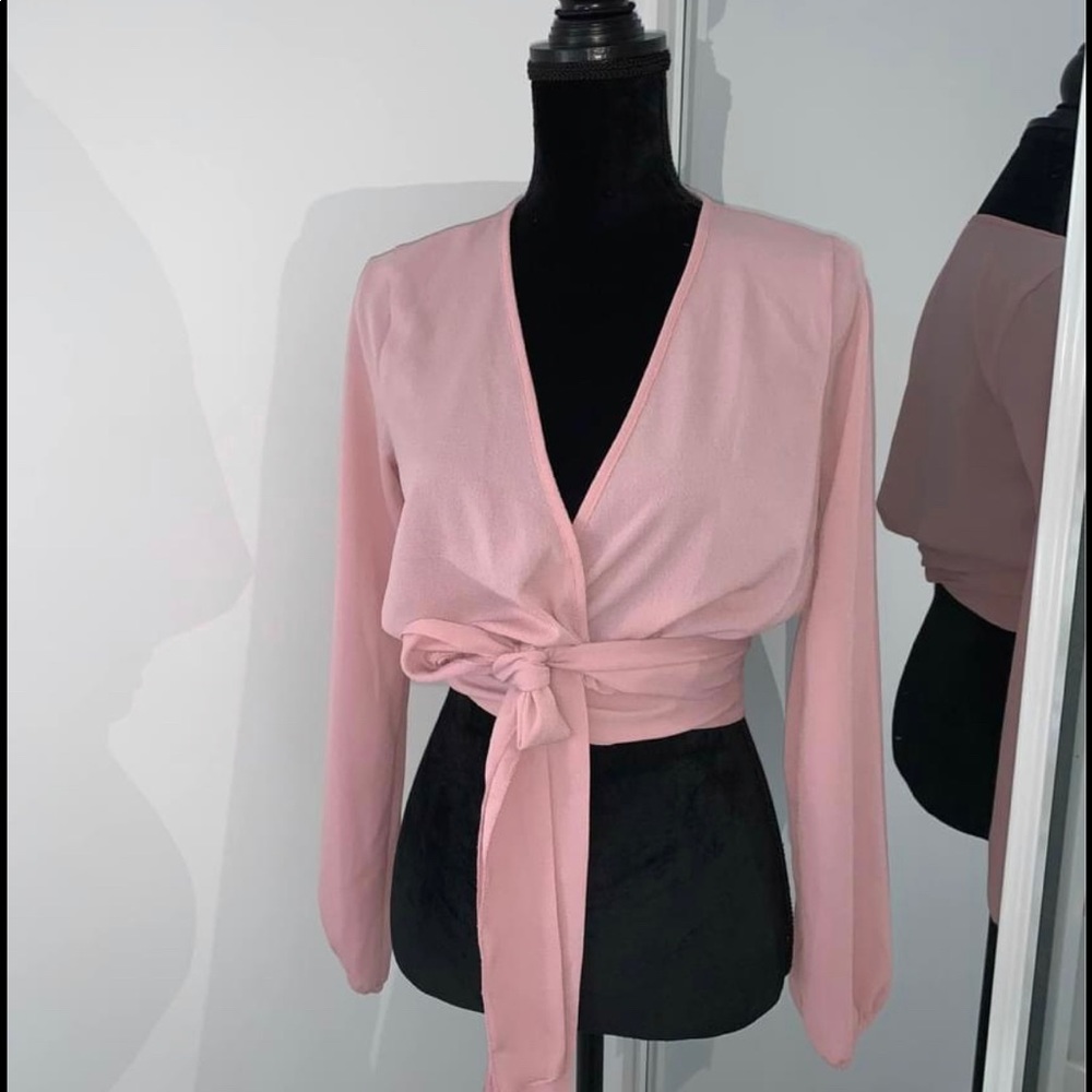 Pink wrap top